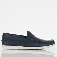 Load image into Gallery viewer, mens navy loafers while sole
